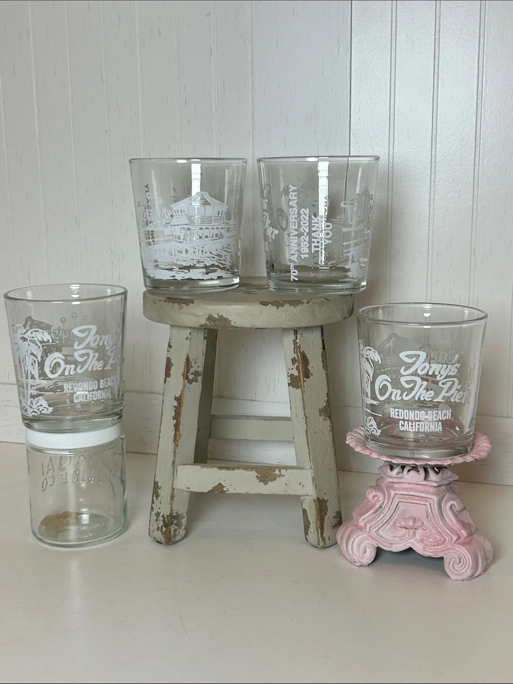 Tony’s On The Pier 70th Anniversary Glasses Set of 4